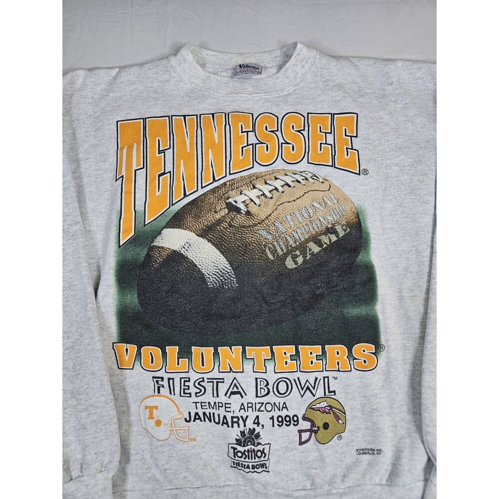 Tennessee Volunteers Sweatshirt Men Large Gray 1999 Fiesta Bowl USA Vols Vintage